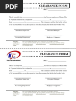 Metro Jobs Clearance Form Blank