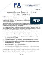 Position: Reduced Runway Separation Minima For Night Operations