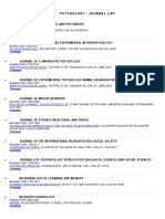 Science Citation Index - Psychology - Journal List: Coverage