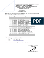 PENGUMUMAN Lolos Admin 2