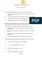 AS Core Mathematics Bridging Test 12: Answer All The Questions