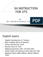 English Instruction For Uts