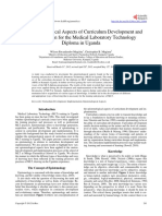 The Epistemological Aspects of Curriculum Development and Implementation For The Medical Laboratory Technology Diploma in Uganda