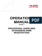 Operations Manual VER1 - BNR Procedural Guidelines