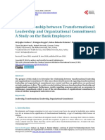 The Relationship Between Transformational Leadership and Organizational Commitment: A Study On The Bank Employees