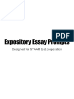 Expository Essay Prompts: Designed For STAAR Test Preparation