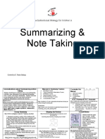 Summarizing Note Taking Cheat Sheet