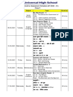 Class V - Fourth Formative Assessment Schedule (AY 2020 - 21)