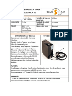 Ficha Tecnica de Máquina Vaporizadora