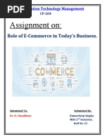 Assignment On E-Commerce CP 204 PDF