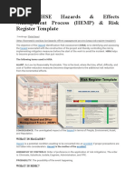 HIRA, HSE Hazards & Effects Management Process (HEMP) & Risk Register Template