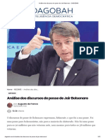 Análise Dos Discursos de Posse de Jair Bolsonaro - DAGOBAH