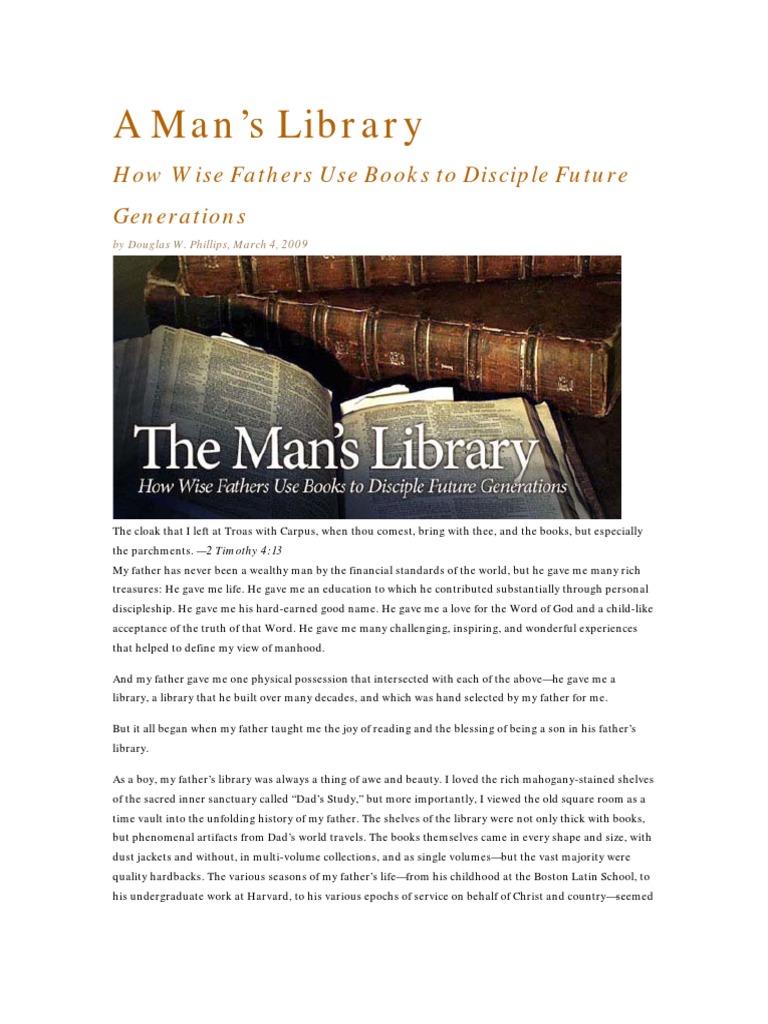 A Man's Library | PDF | Books | Libraries