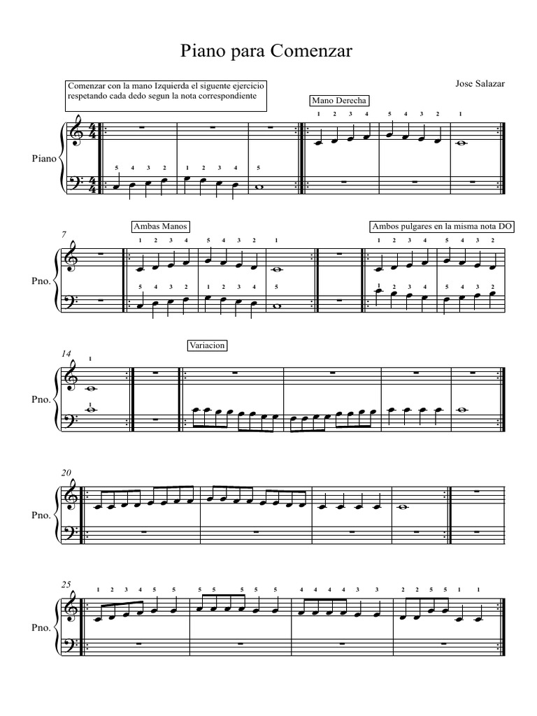 Piano para Comenzar - Partitura Completa | PDF | Composições musicais ...