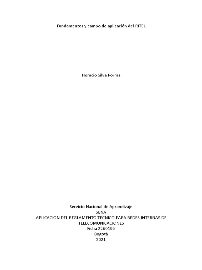Aplicación del RITEL en Telecomunicaciones | PDF | Inalámbrico ...
