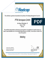 Nadcap certificate for welding accreditation