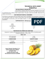 Grupo Ukumari Technical Data Sheet Colombia S.A.S Pineapple: Use and Product Description