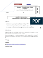 Determinación de la aceleración de gravedad g con un péndulo simple