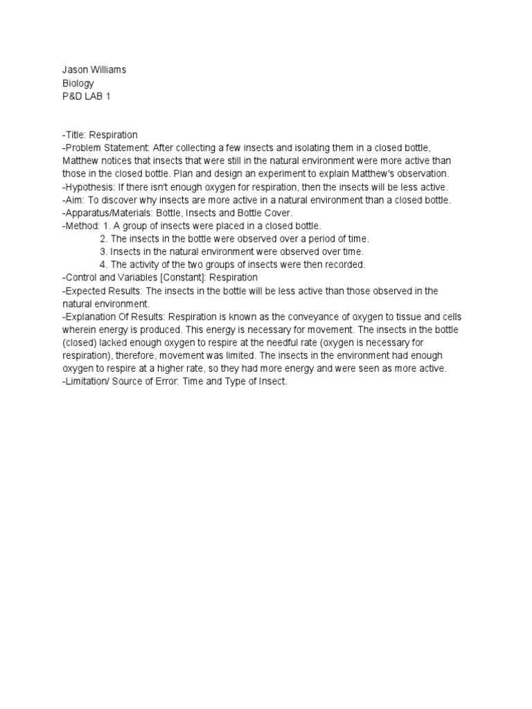 Biology P&D LAB 1 PDF