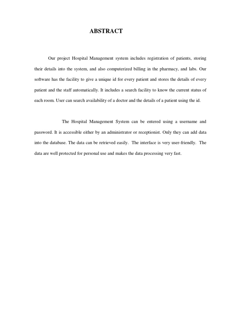 Hospital Management System Overview | PDF | Microsoft Access ...