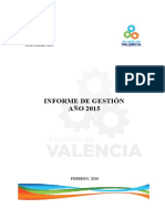 Informe de Gestión Alcaldía Valencia 2015