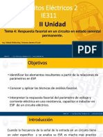 Tema 4. Respuesta Fasorial en Un Circuito Trabajando en Estado Senoidal Permanente.