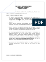 Protocolo de Bioseguridad de Covid 19 Dentro y Fuera de La Empresa