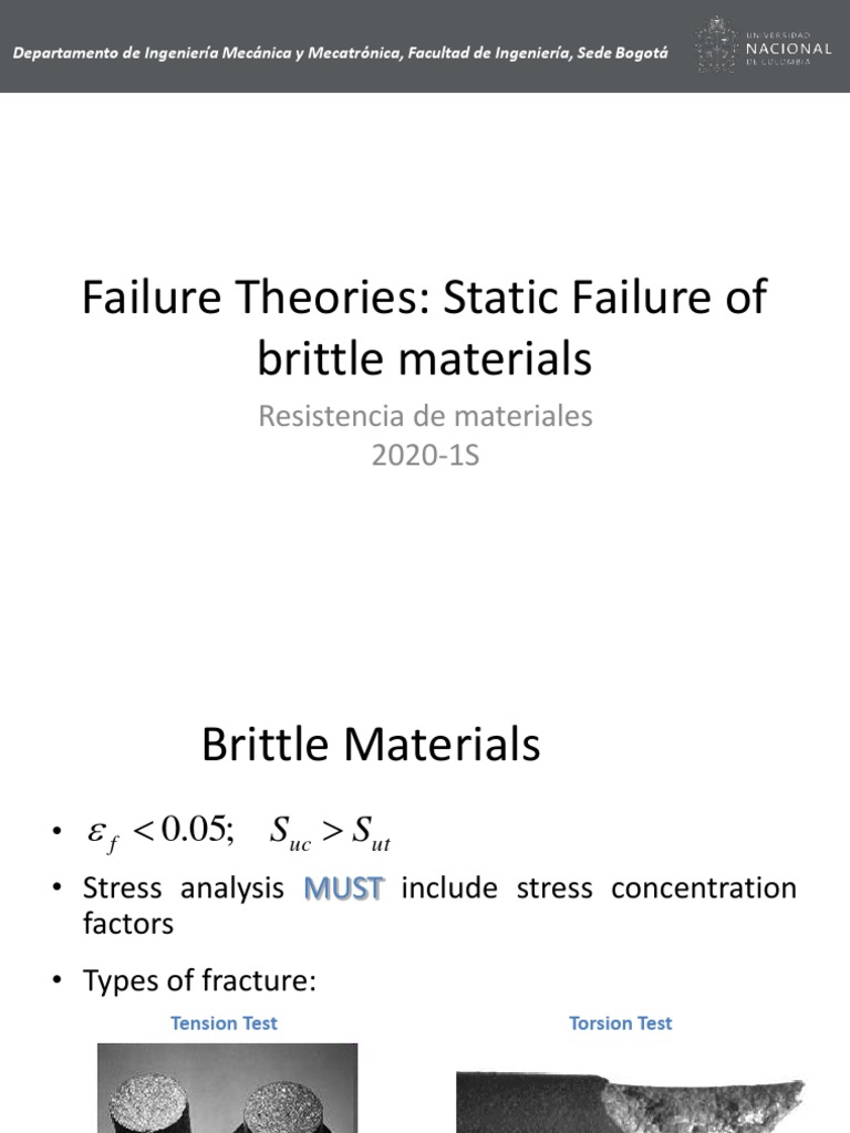 Static Failure Theories for Brittle Materials | PDF | Fracture | Stress ...