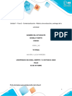 Unidad 1 - Fase 2 - Contextualización - Rúbrica de Evaluación y Entrega de La Actividad