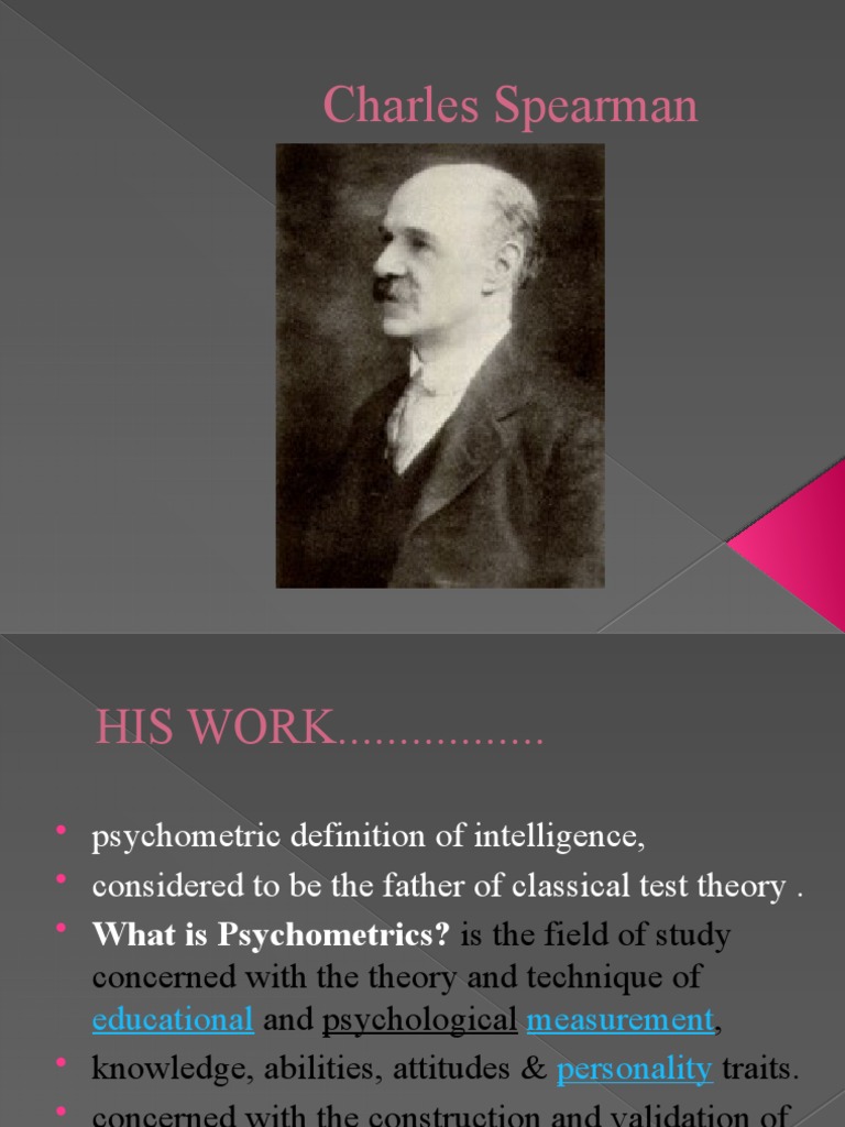 Charles Spearman 2 PDF Intelligence Quotient Psychometrics