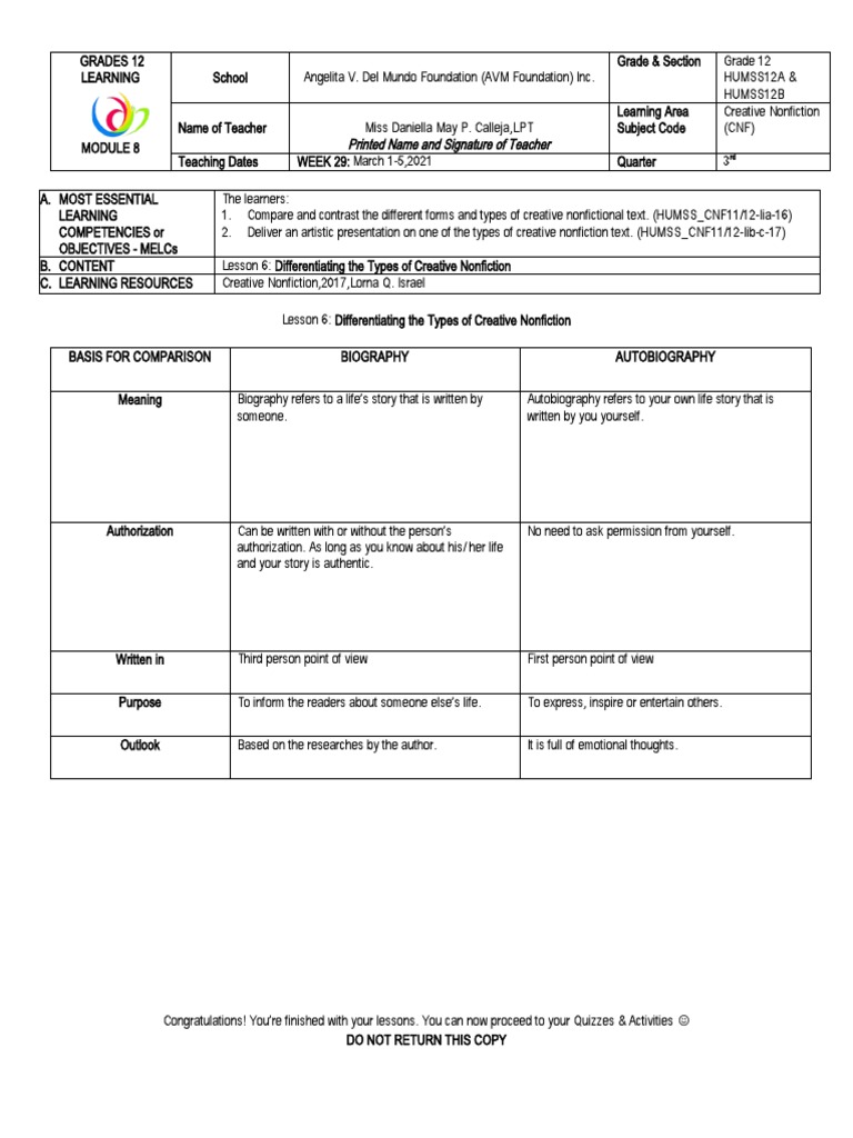 Lesson 8 - Module | PDF | Learning | Schools