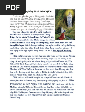 Thong điệp La Salette Dẫn Giải Do đức Nữ đồng Trinh Maria