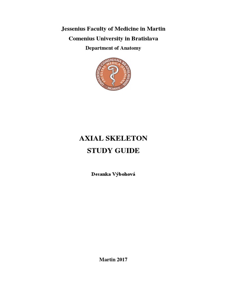 Axial Skeleton Study Guide for Students | PDF | Vertebra | Vertebral Column