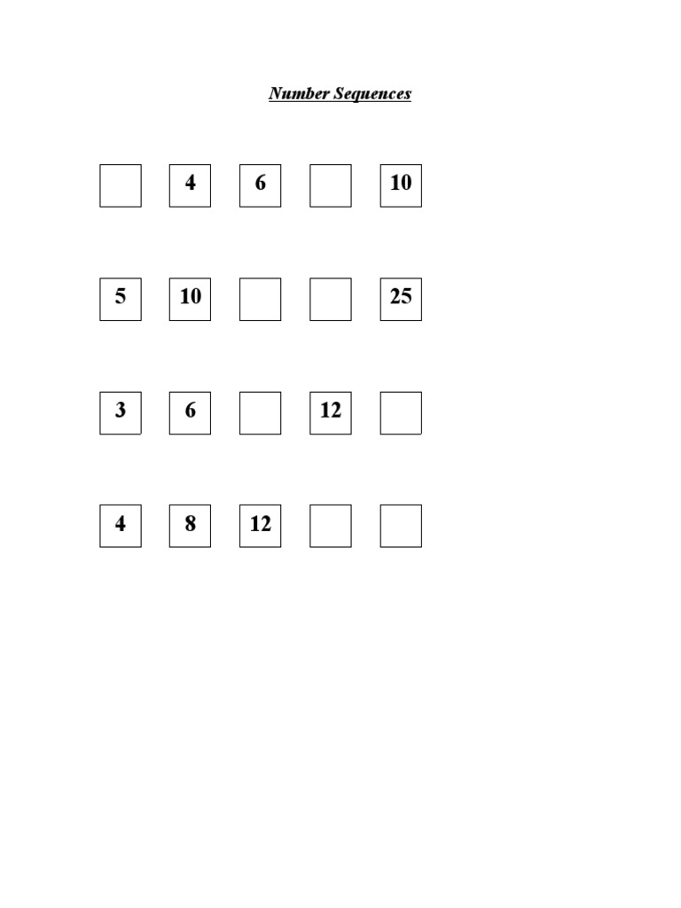 Number Sequences and Patterns | PDF