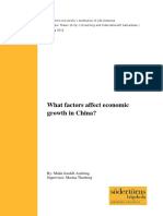 What Factors Affect Economic Growth in China?: By: Malin Jondell Assbring Supervisor: Marina Thorborg