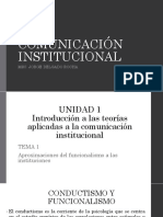 Unidad 1 Introducción a las teorías aplicadas a la comunicación institucional