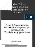 Unidad 2 Las Organizaciones, Su Comportamiento y Cultura