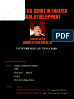 Practice RC Genre in English Material Development: Hendi Syahmadi, M.PD