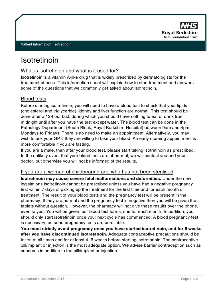 Isotretinoin: What Is Isotretinion and What Is It Used For? | PDF ...
