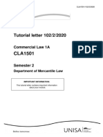 Tutorial Letter 102/2/2020: Commercial Law 1A