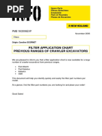 Filter Application Chart Previous Ranges of Crawler Excavators