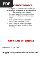 Macroeconomics and Say's Law