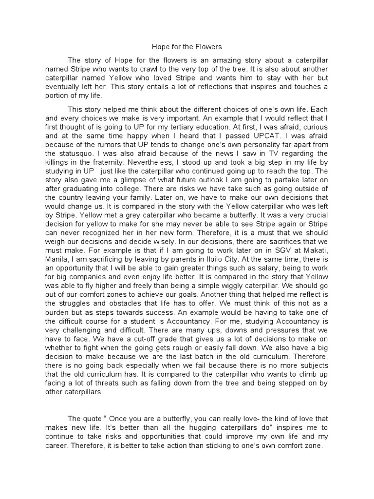 Hope For The Flowers PDF Human Nature