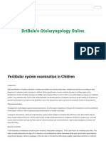 Vestibular System Evaluation in Paediatric Patients