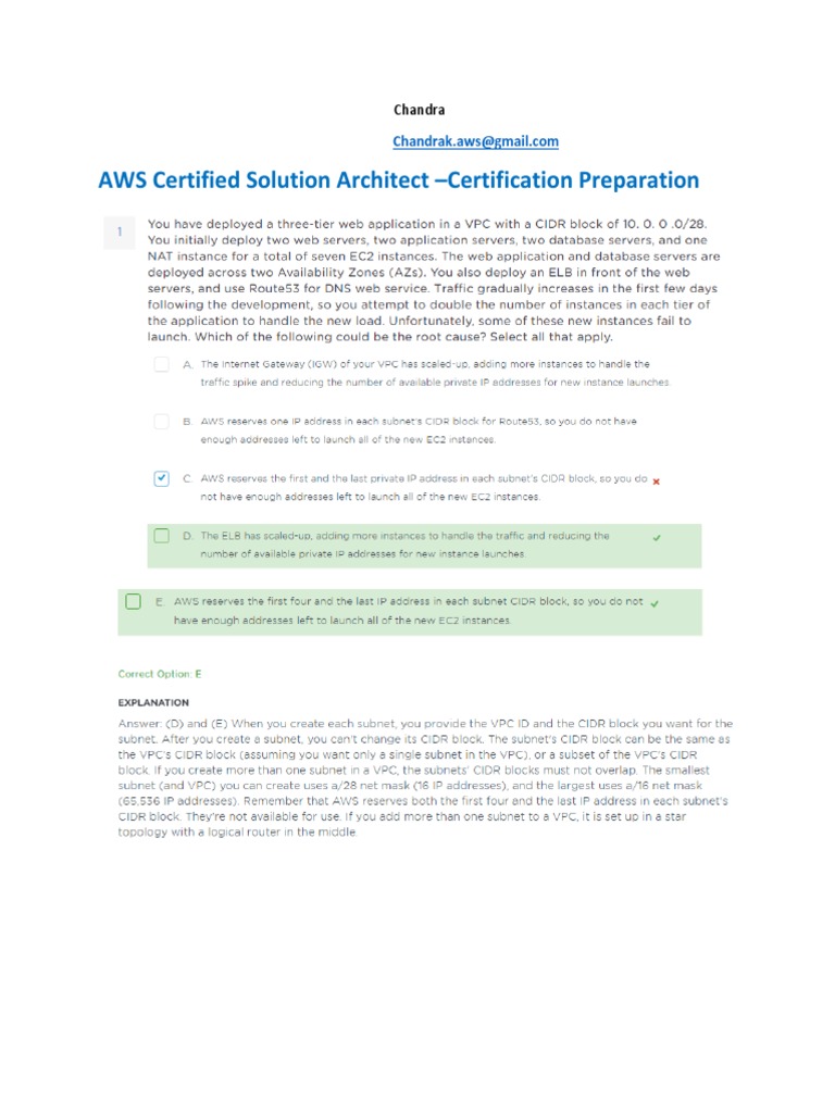 AWS Certified Solutions Architect - Paper 1 | PDF