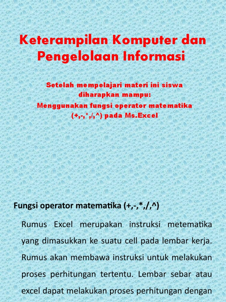 Fungsi Operator Excel | PDF