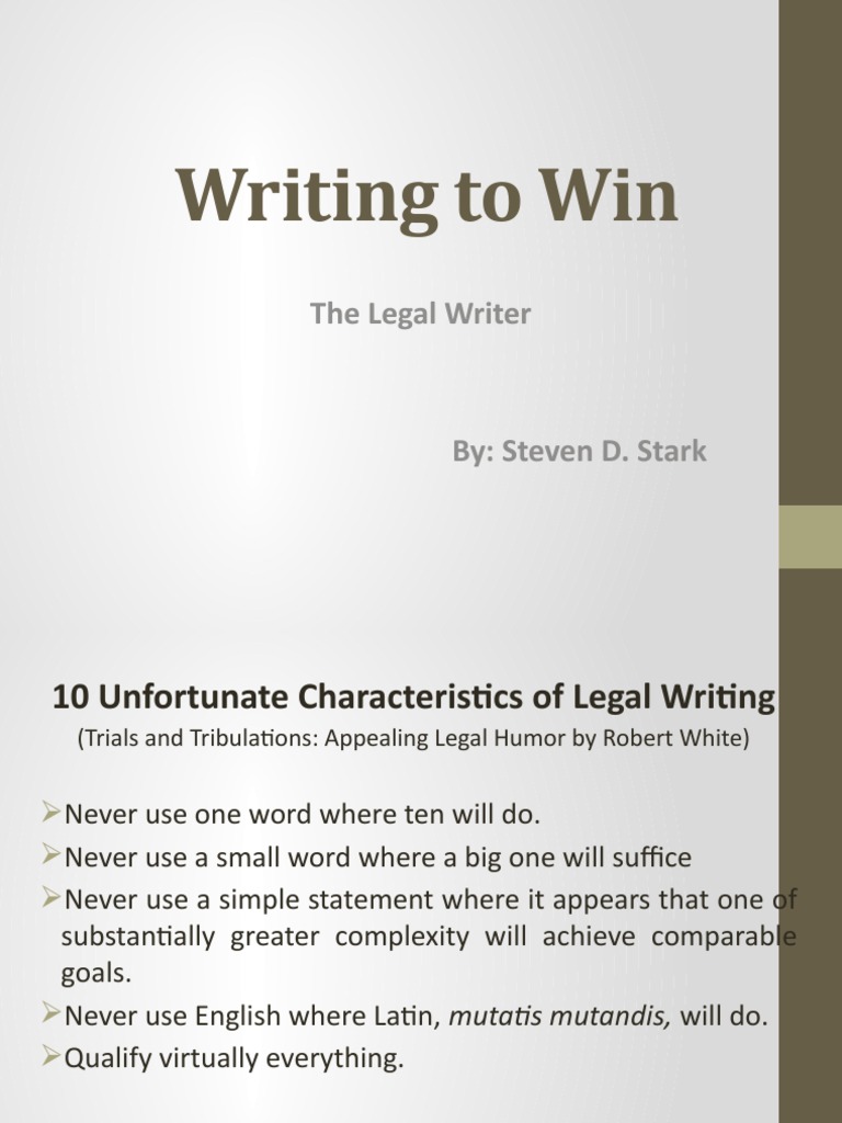 Mastering Legal Writing Techniques | PDF | Brief (Law) | Precedent