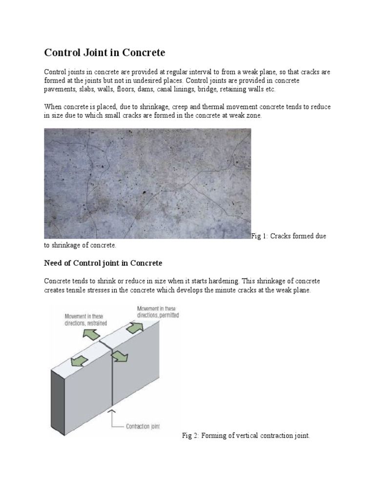 Need of Control Joint in Concrete PDF Concrete Building