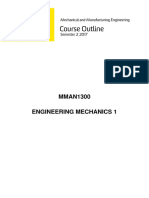 MMAN1300 Engineering Mechanics Course Outline