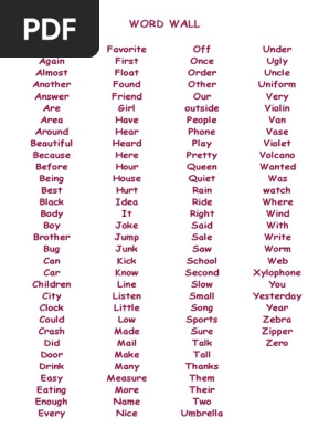 WORD WALL